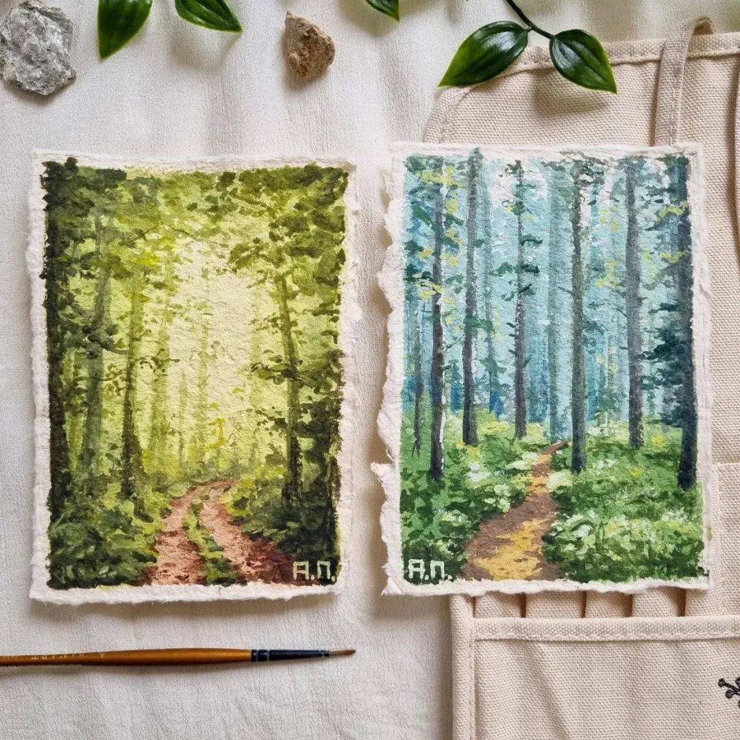 那些童话故事里的美好场景~治愈系水彩手绘欣赏