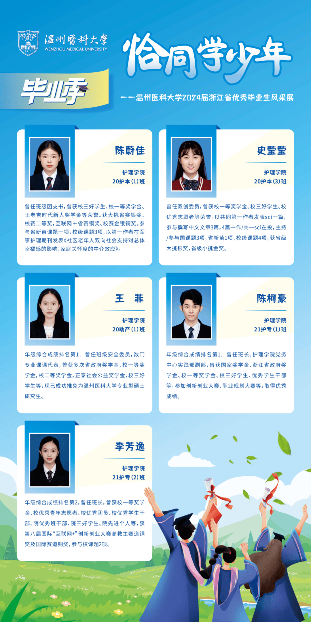 恰同学少年,风华正茂|温州医科大学2024届浙江省优秀毕业生风采展