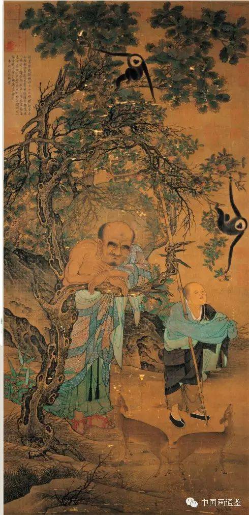 [经典欣赏]南宋主旋律画家刘松年的奇绝罗汉与绿水青山_景山_侍者_西湖