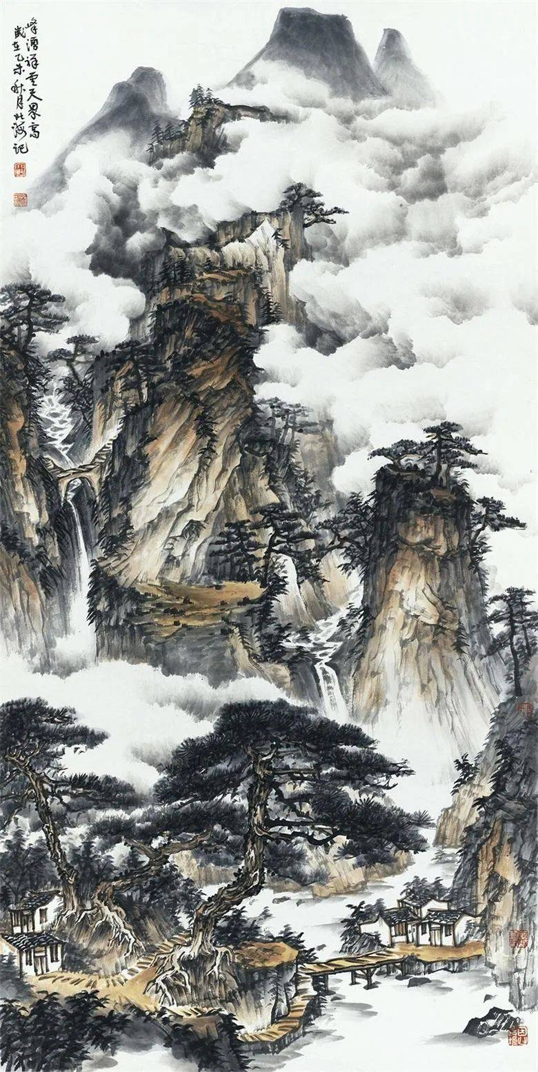 【国画天地】宋玉增的云雾山水,笔笔见浓淡,点点有秩序,层层皆分明