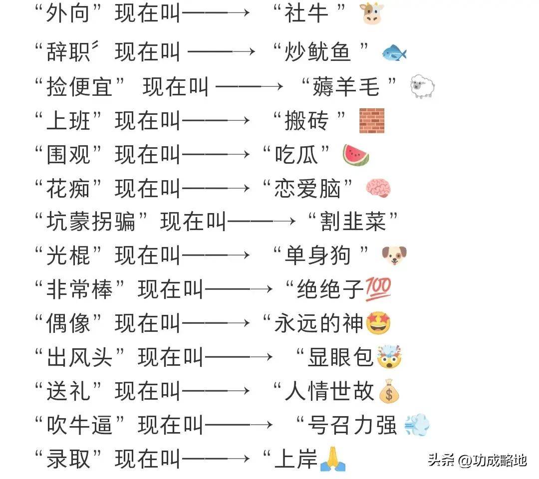 网络流行语旧词新义图片