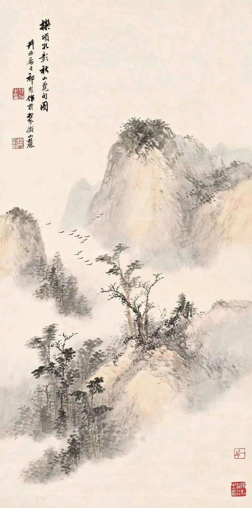 祁崑 山水画,笔法细腻一丝不苟