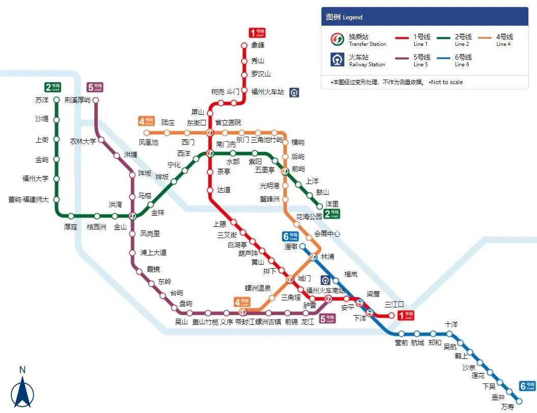 自2016年首条线路开通至今,福州地铁已开通运营1号线,2号线,4号线一期