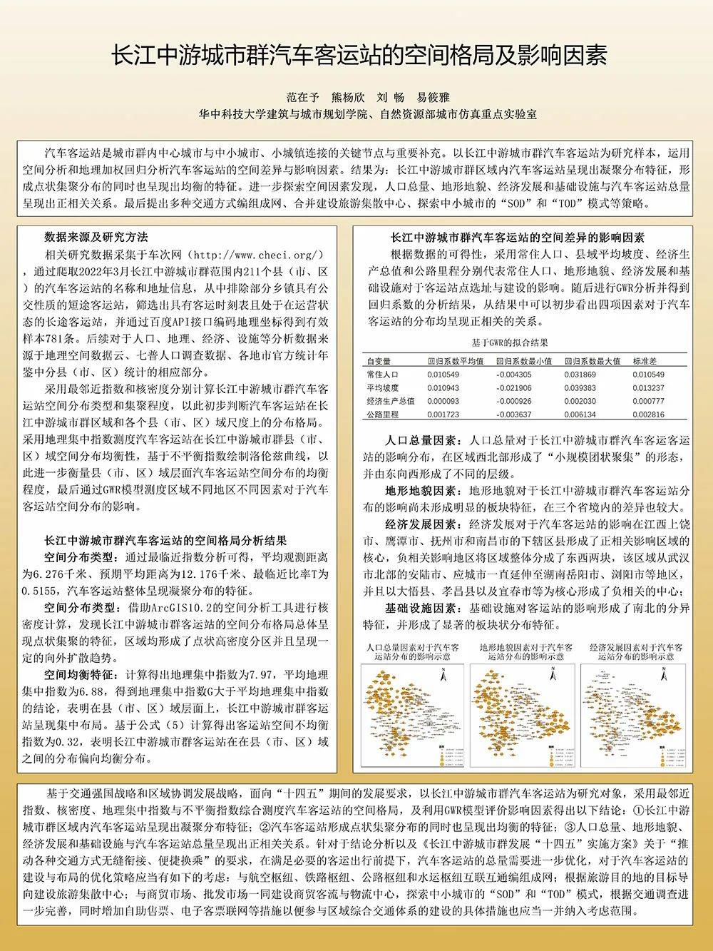 作者:范在予,熊杨欣,刘畅,易筱雅长江中游城市群汽车客运站的空间格局