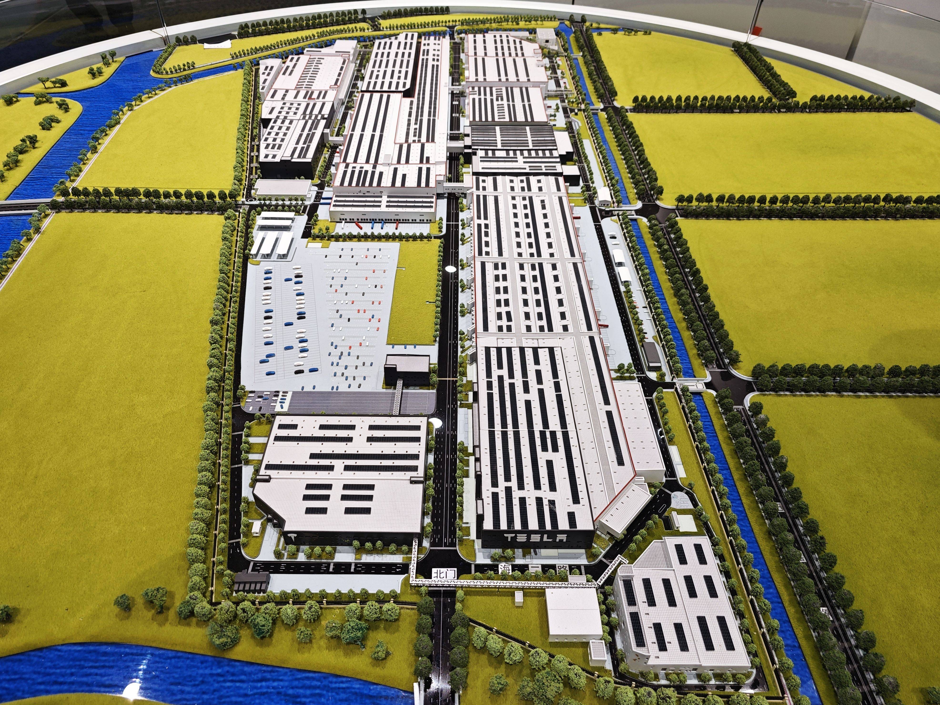 特斯拉上海超级工厂沙盘示意.