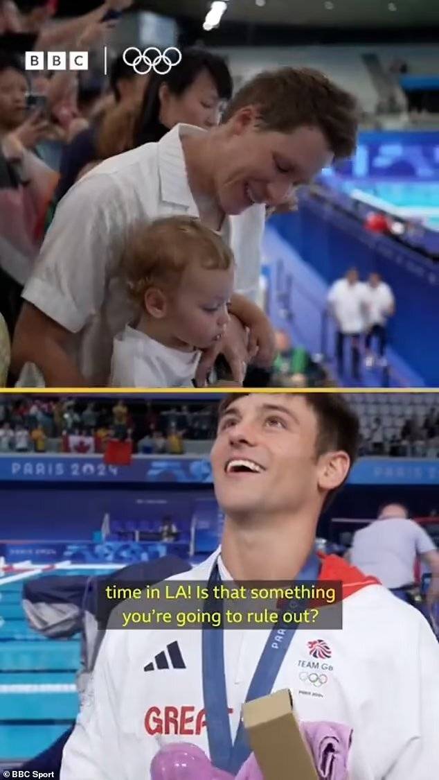 30岁戴利摘银后险被杯子砸到,1岁小儿子所为,编剧丈夫激动得快哭了