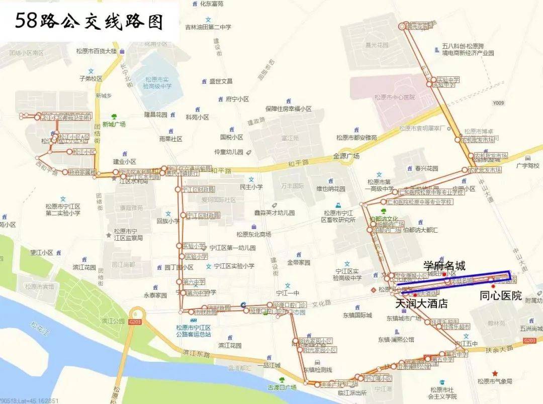 松原公交车路线图图片