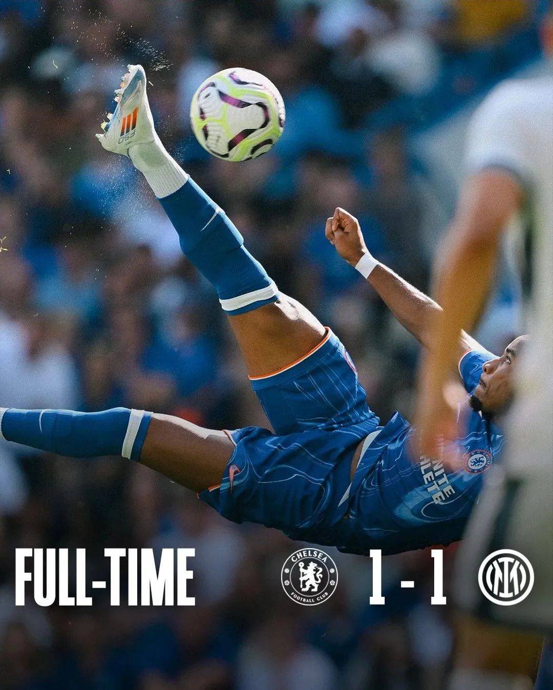 【战报】乌戈舒库绝平,蓝军1-1国米