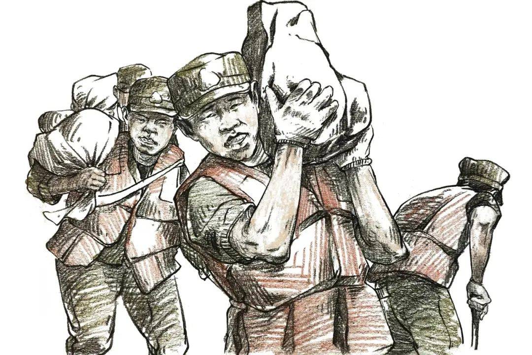 东风漫画|67奋斗在抗洪一线的"迷彩绿"