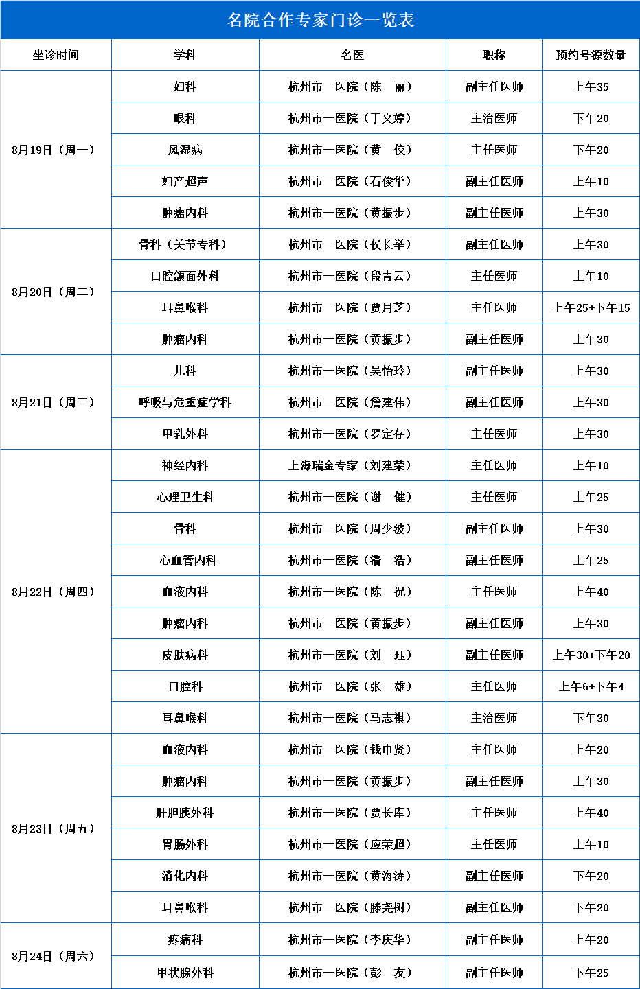 浙北医馆专家坐诊表图片