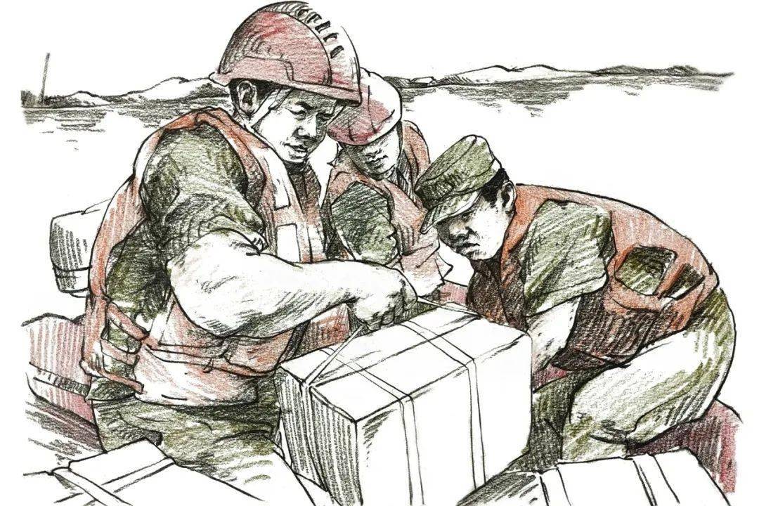 东风漫画|67奋斗在抗洪一线的"迷彩绿"