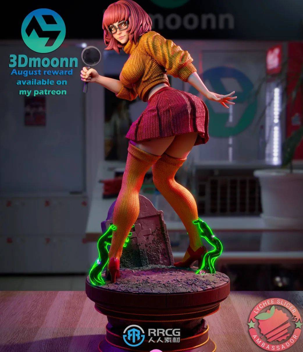 维尔玛《史酷比》动画角色雕刻手办3d打印模型