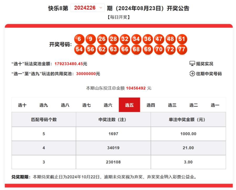 快乐8开奖结果 查询图片