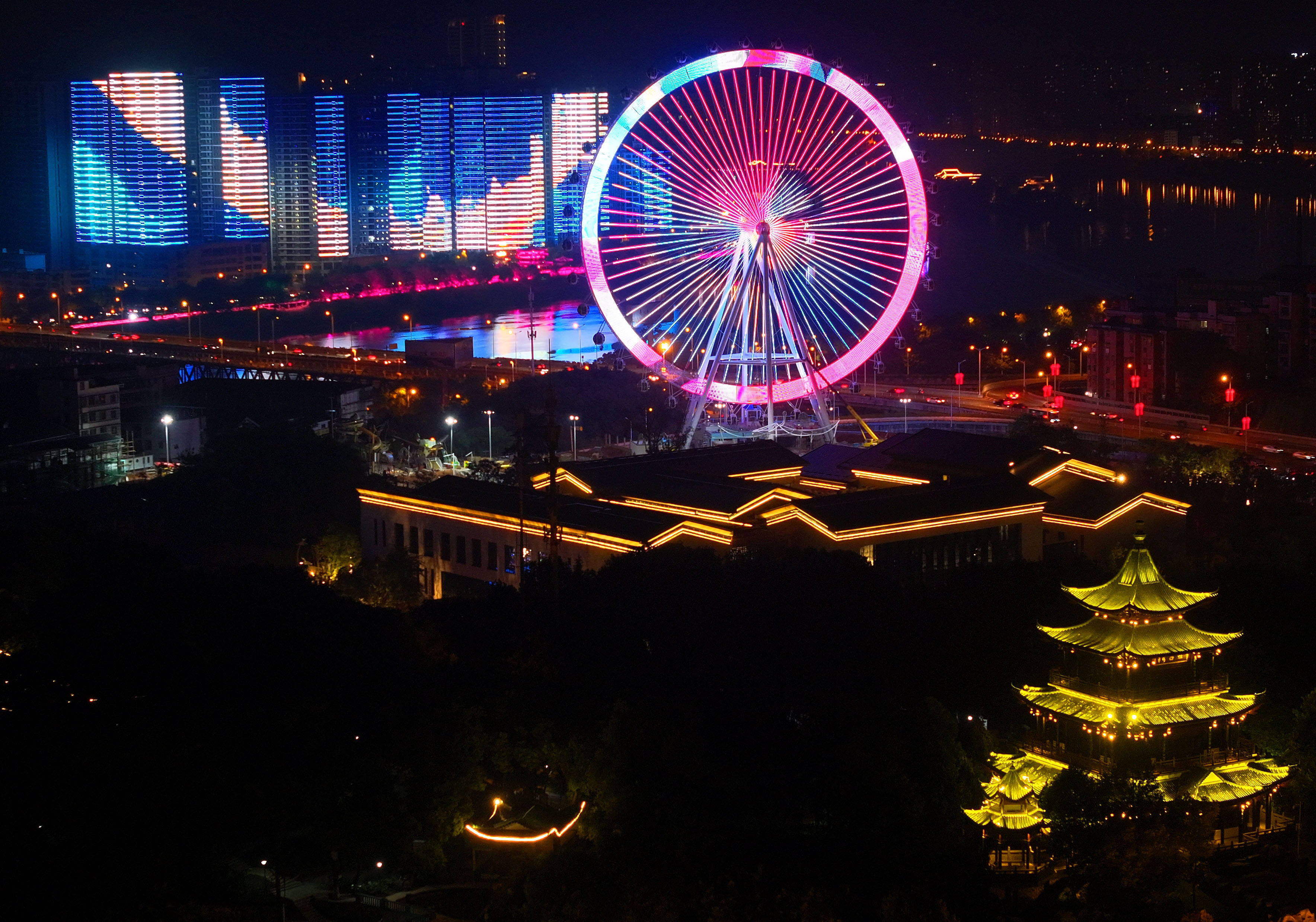 湖南衡阳:璀璨夜色醉游人_谢贵明_雁峰区_城市