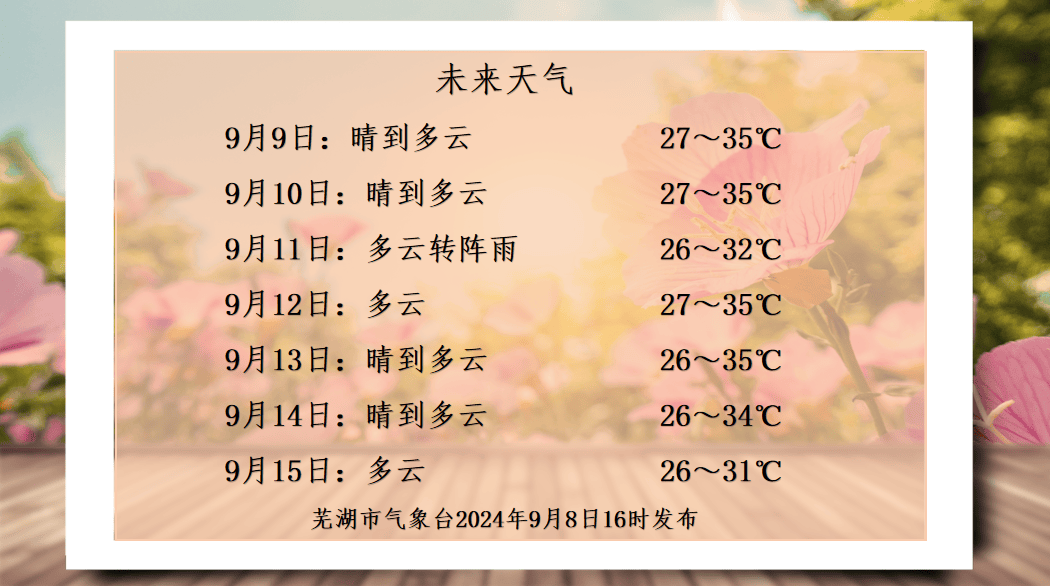 芜湖下周天气预报