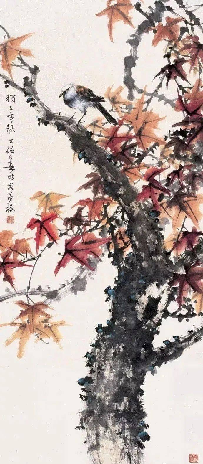 这组秋画,生机盎然,清新秀丽_国画_芥子园_画谱