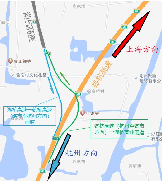 湖杭高速最详细路线图图片