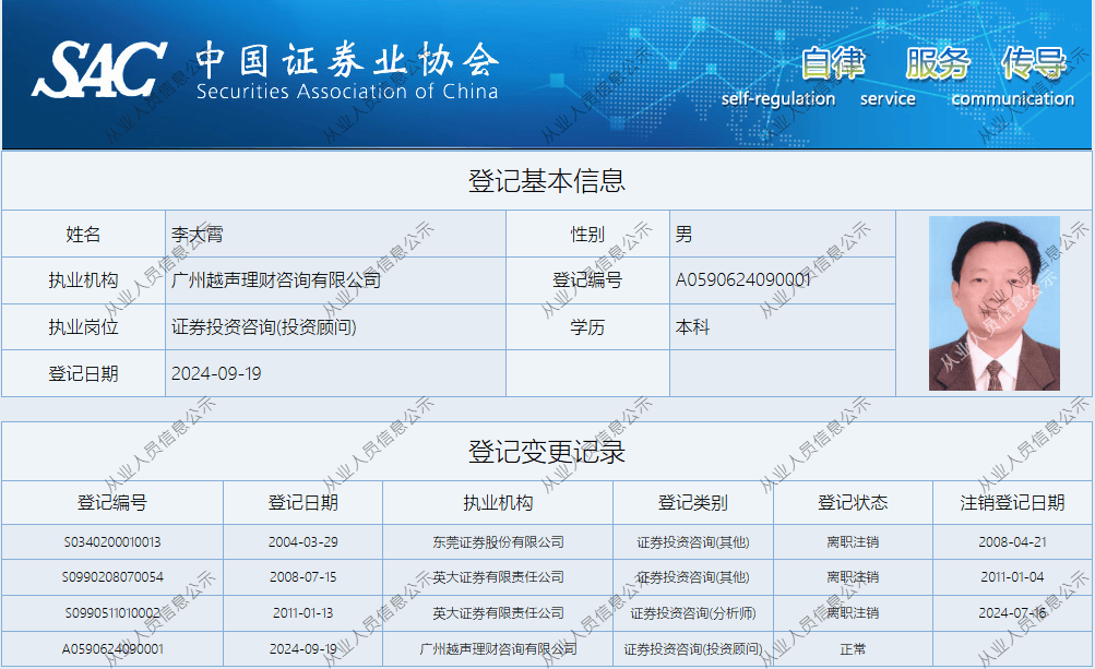 李大霄入职南方财经旗下投顾公司