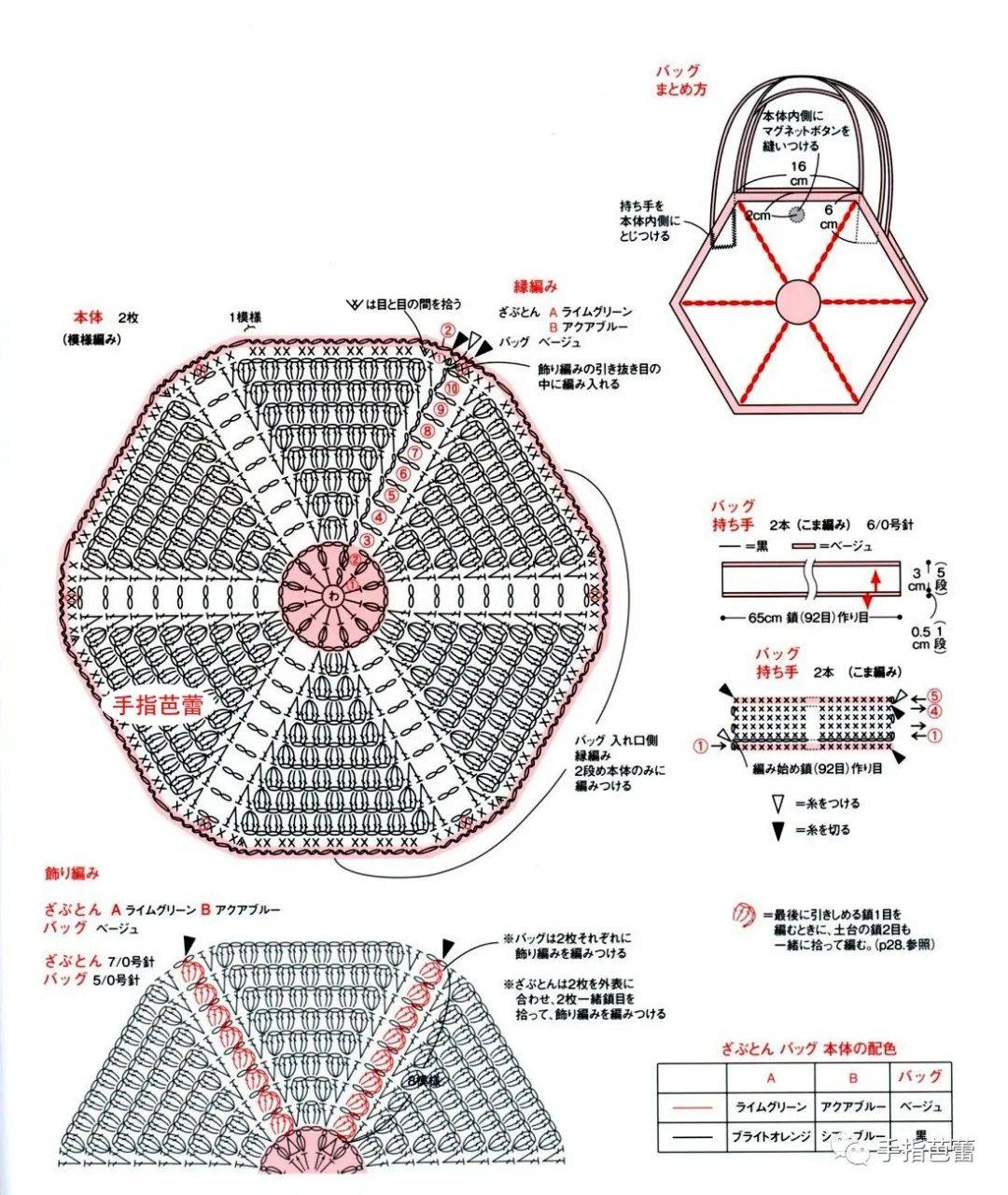 钩织漂亮的多边形包包 附图解