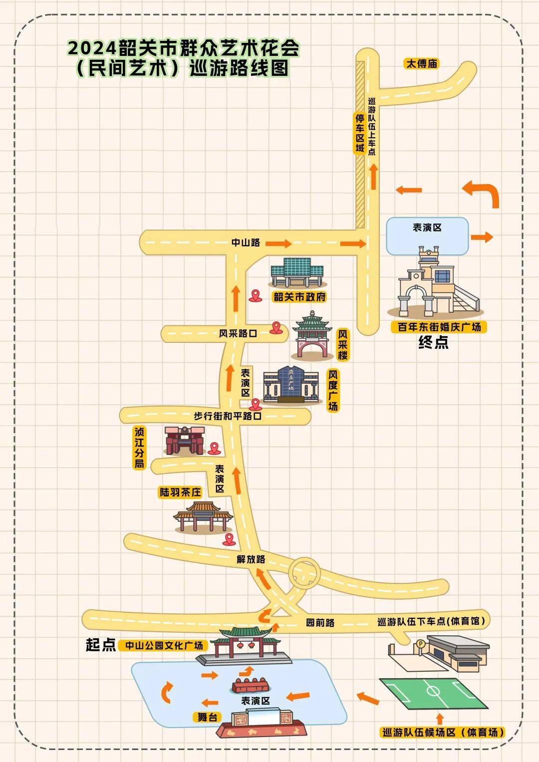 二,巡游涉及路线2024年10月1日上午9:30—13:00.