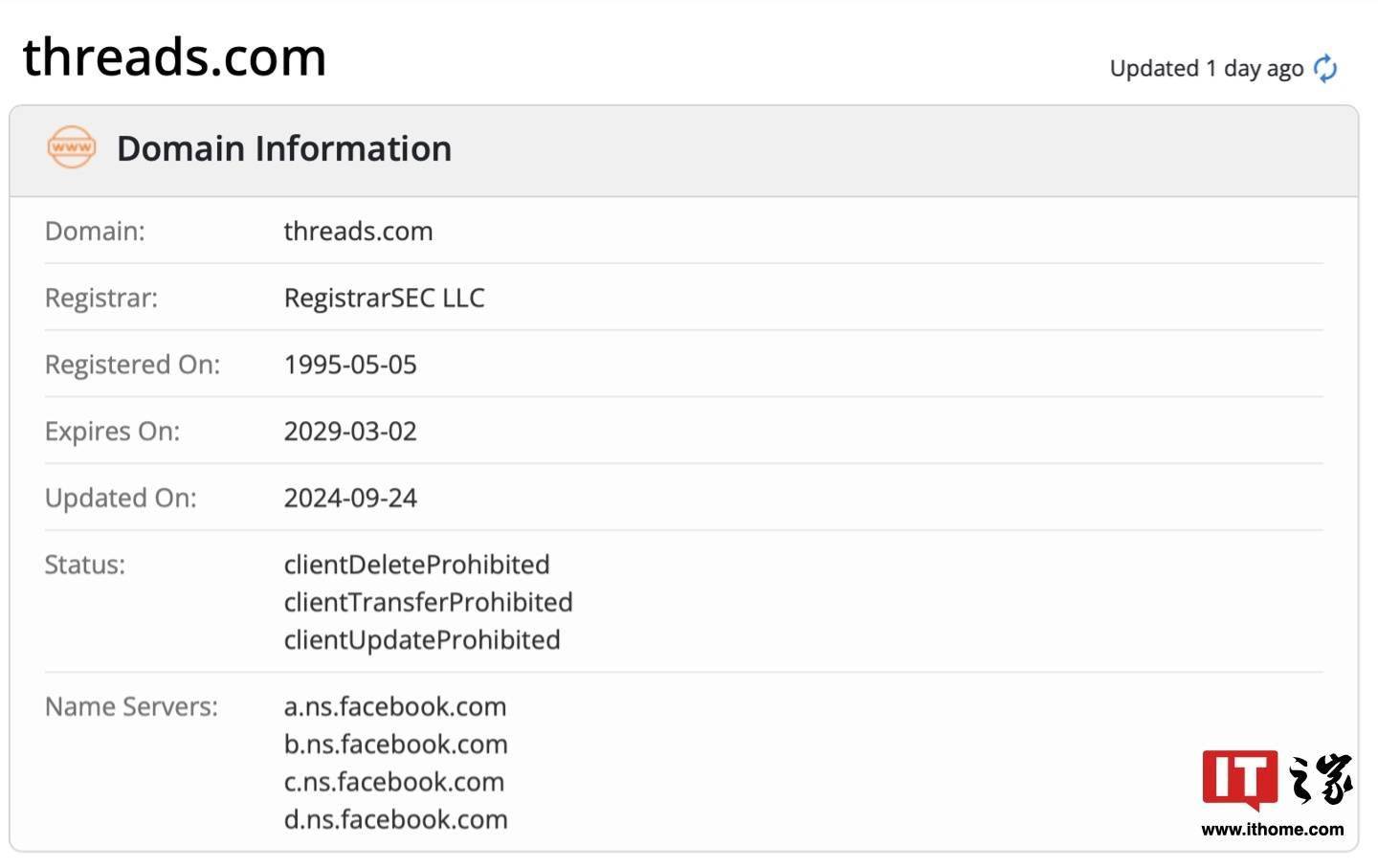 继 .net 后，Meta 成功获得 Threads.com 域名