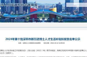 176人,深圳公示新引进博士人才补贴拟发放名单_生活_情况_反映人