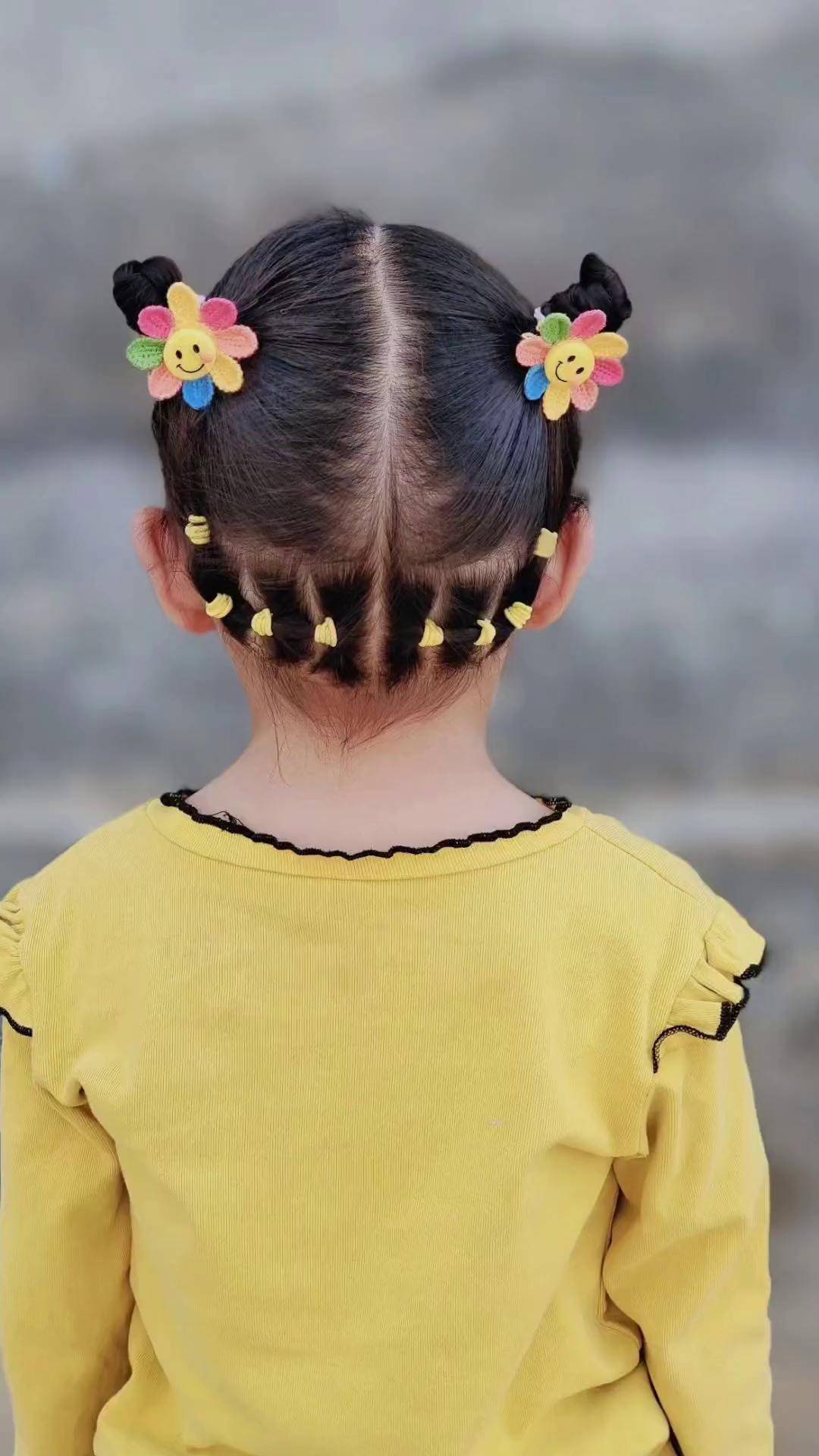 小朋友俏皮可爱双丸子头丸子头 儿童编发 编发教程