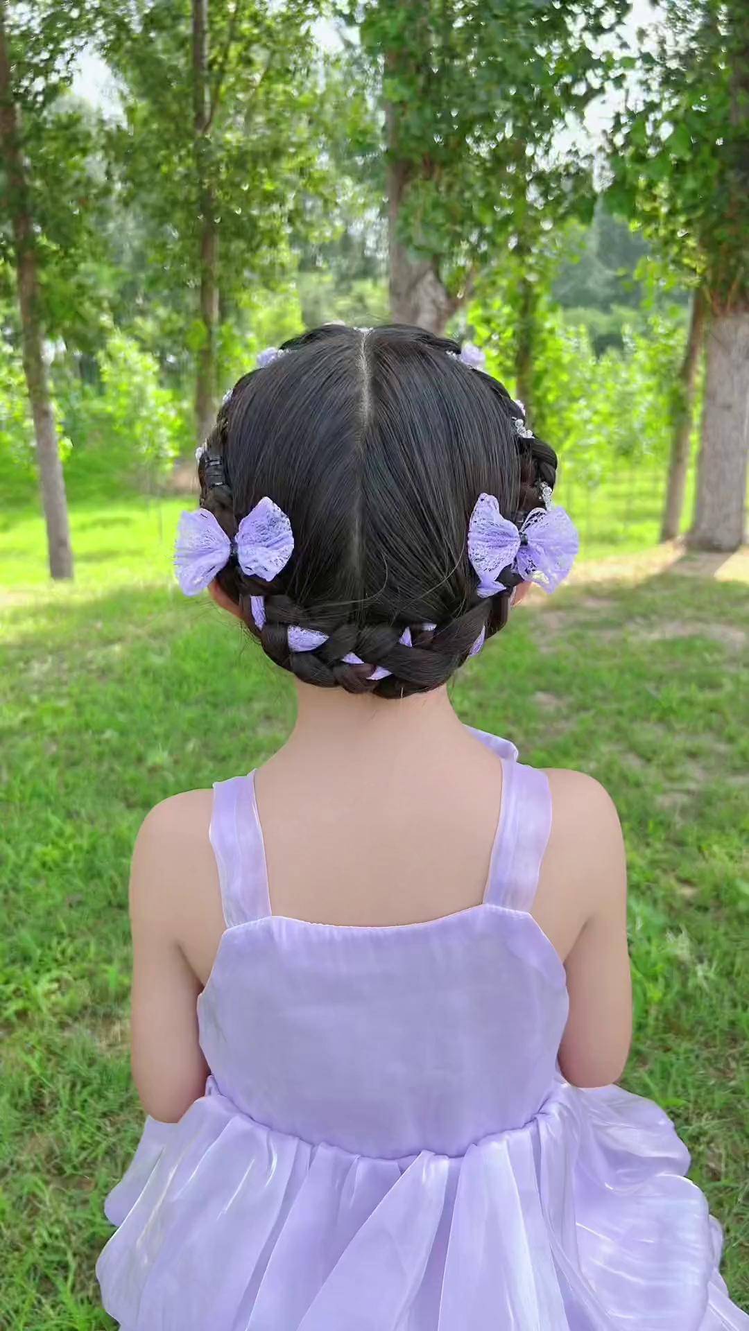 夏日清凉公主盘发儿童编发 头饰发饰 编发教程 生女儿就是用来打扮的