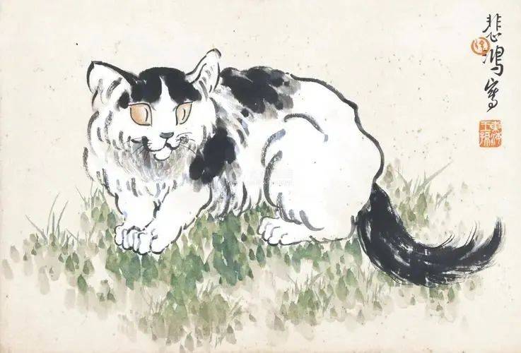 徐悲鴻風の「双猫図」 徐悲鴻風の「双猫図」 - メルカリ