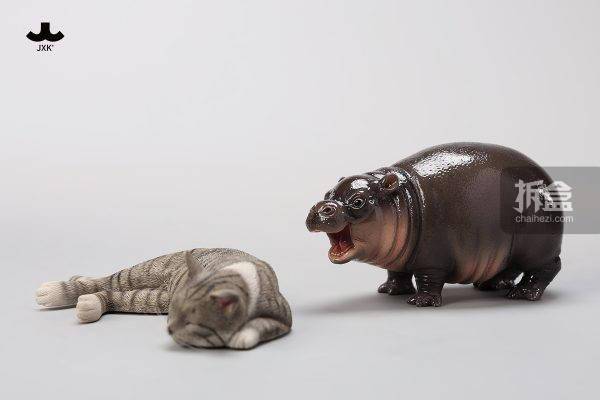 jxk studio 河马幼崽 可爱幼年静态动物模型12寸兵人手办摆件