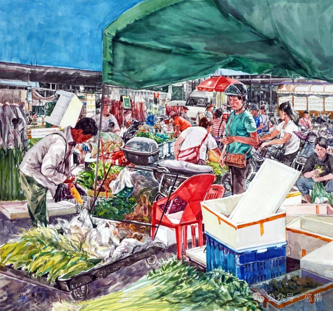 生活的片段 | 盛楷菜市场写生作品
