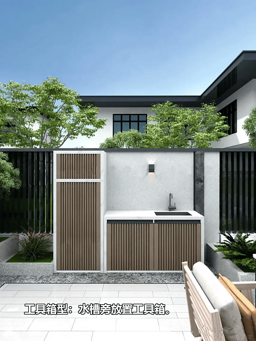 同时,洗手台还可以与户外厨房,洗涤池等设施相结合,形成一体化的户外
