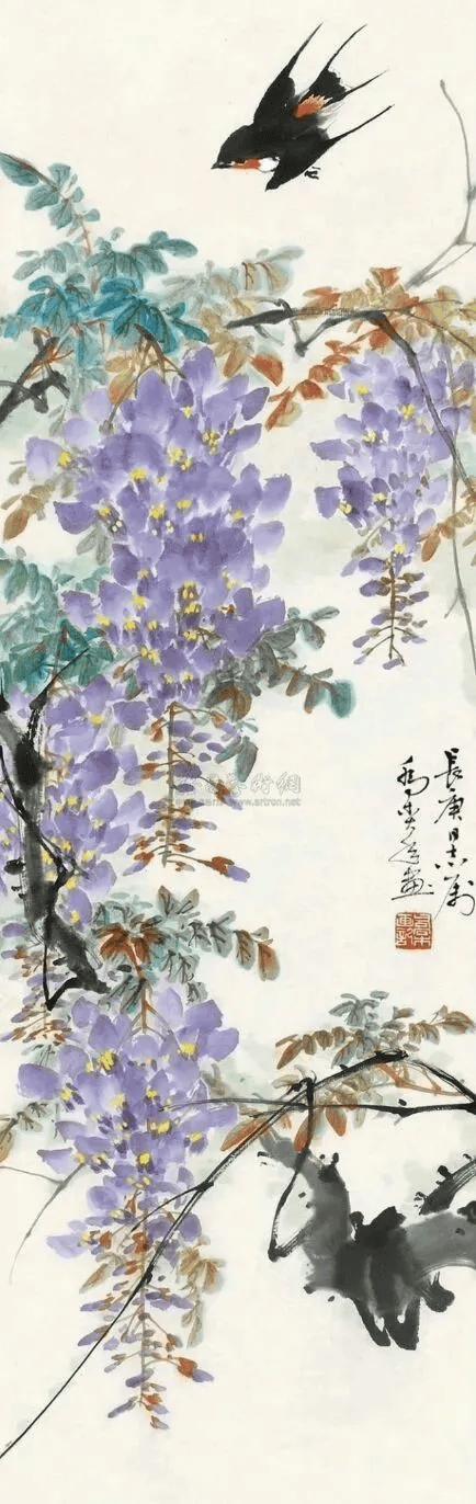 紫藤花国画作品展图片