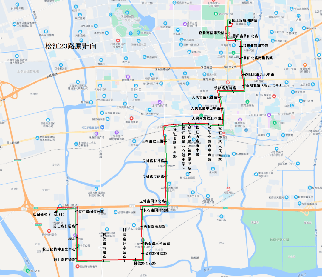 松江23路公交车路线图图片