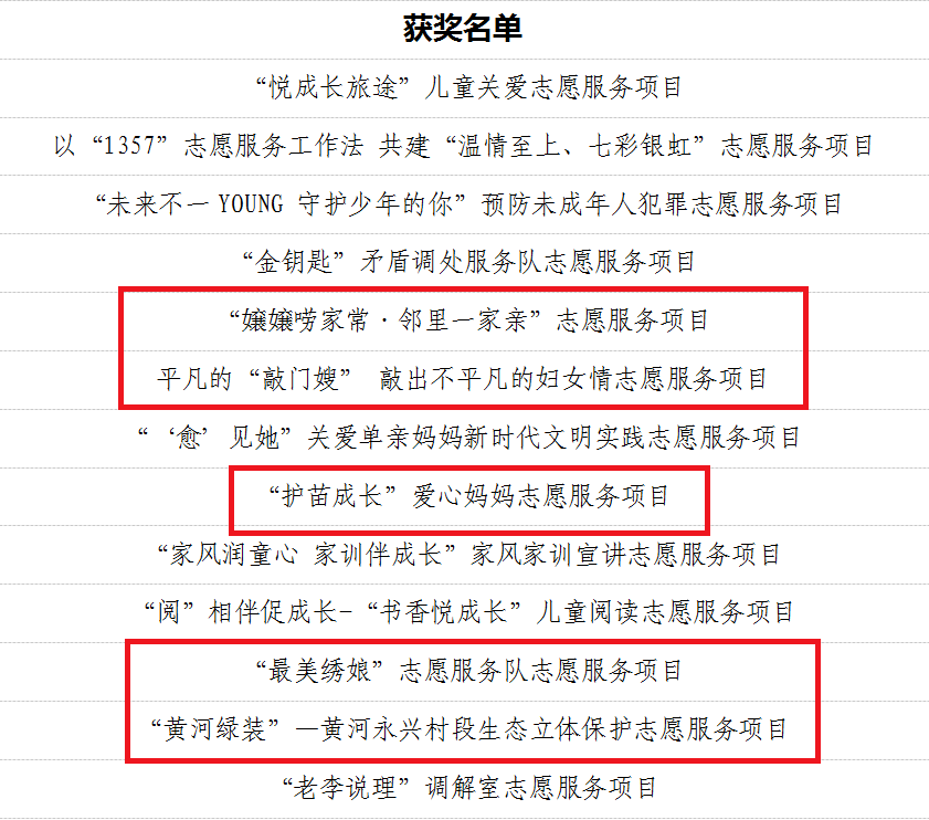 巾帼志愿服务项目内容
