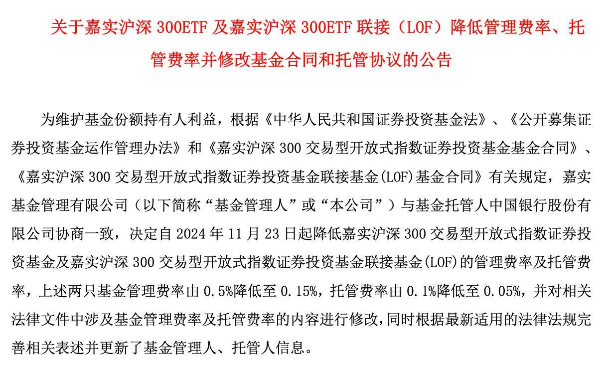 50%降至0.15%,托管费率由0.10%降至0.05%