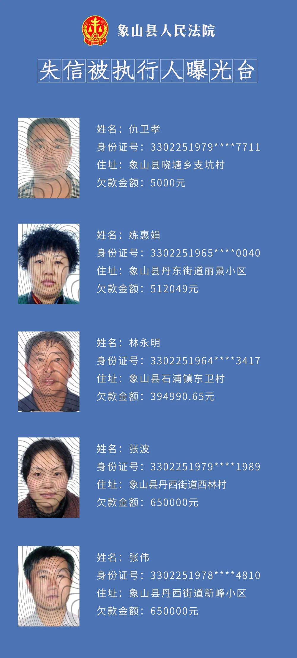 象山又一批老赖被曝光啦!看看有没有你认识的人!