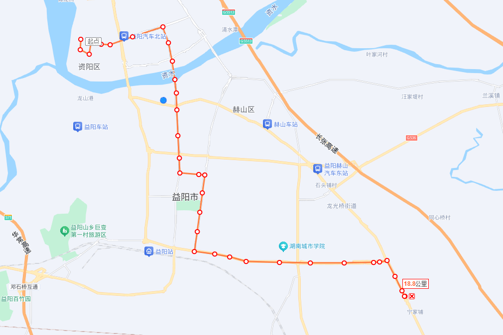 益阳102公交车路线图图片