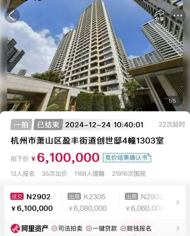 神秘买家扫货杭州法拍房，已豪掷6300多万