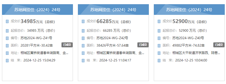 苏州2024收官场土拍,3宗宅地成功出让,总揽金15.42亿_地块_青苔_苏地