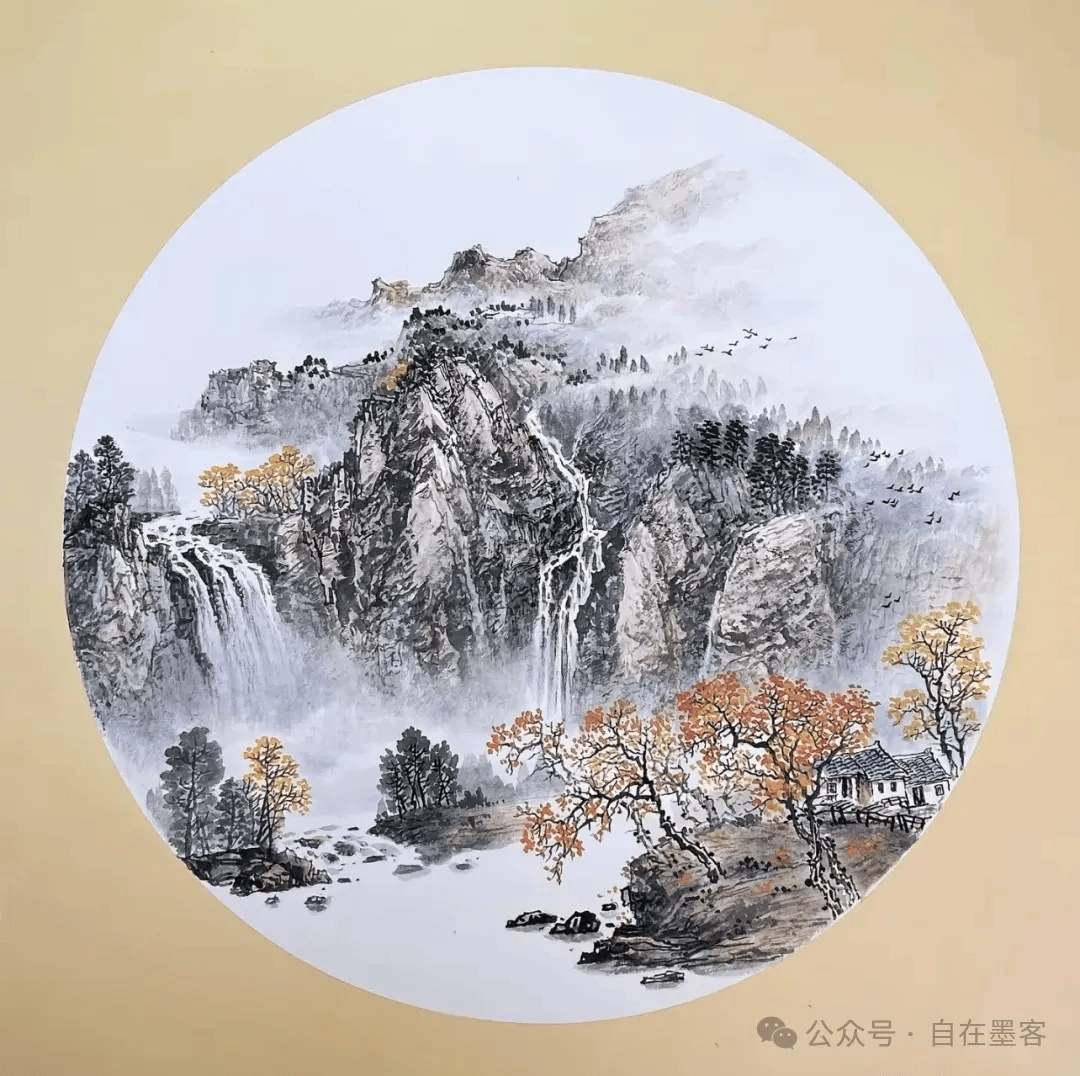 写意水墨山水小品16图,山水相依,唯美!