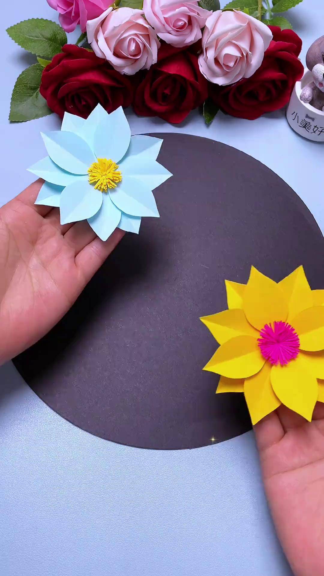折一折剪一剪就能做出好看的小花朵,快和孩子试试吧手工diy 亲子手工