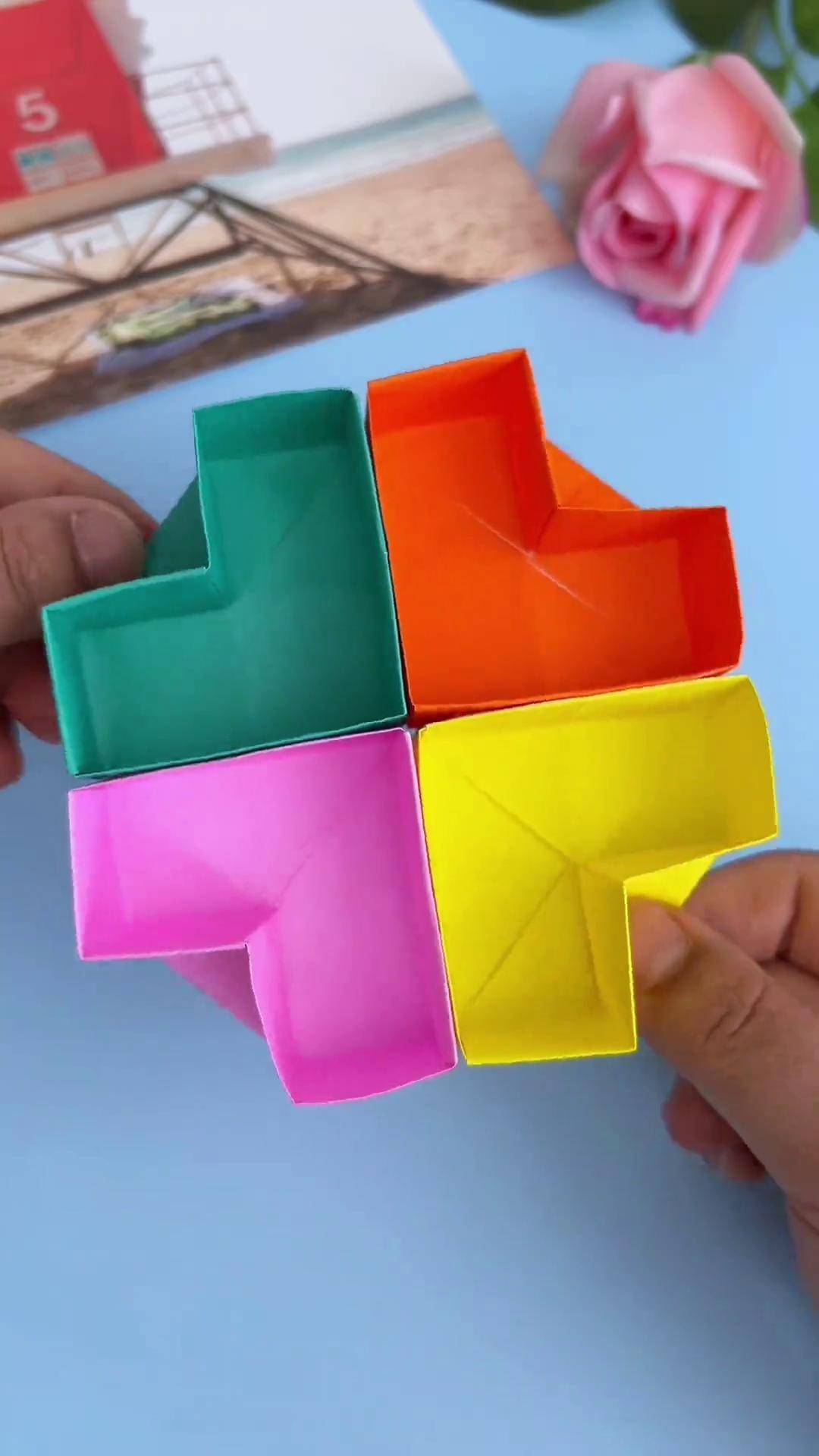 折纸 手工diy 收纳盒折纸 手工diy 亲子手工