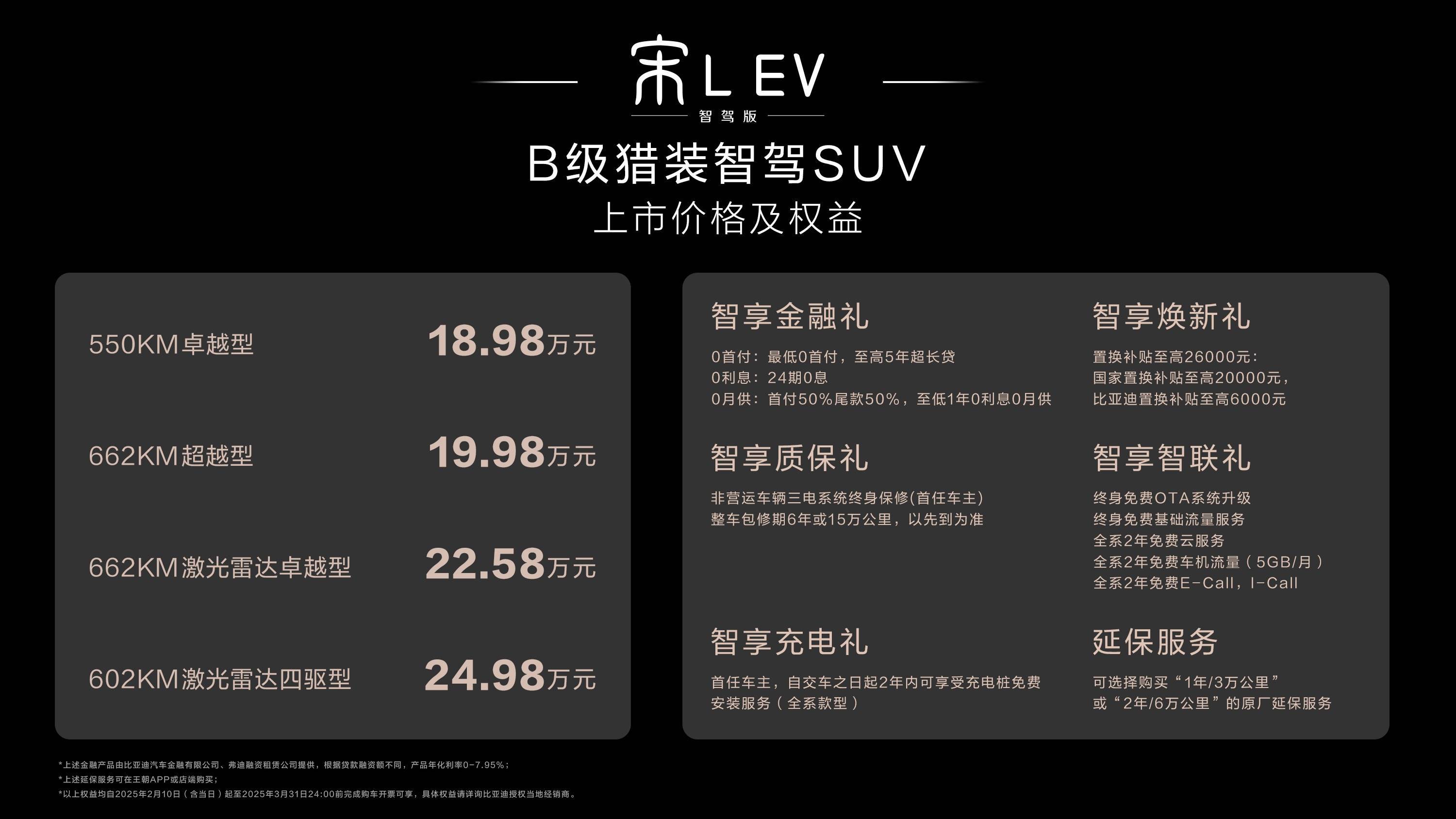 比亚迪宋L EV智驾版上市，高阶智驾能力全面进阶，售价18.98-24.98万元