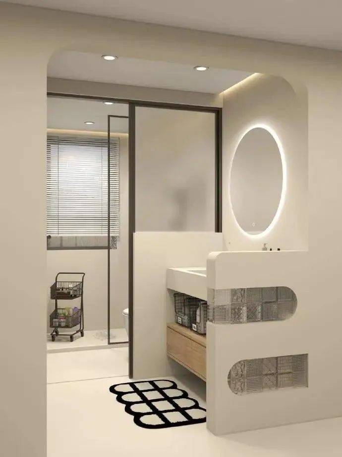 分享15款半开放式卫生间装修布局