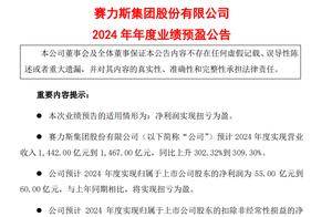 赛力斯2024年预盈最高60亿元，35岁董事长张正萍2023年领薪185.5万元