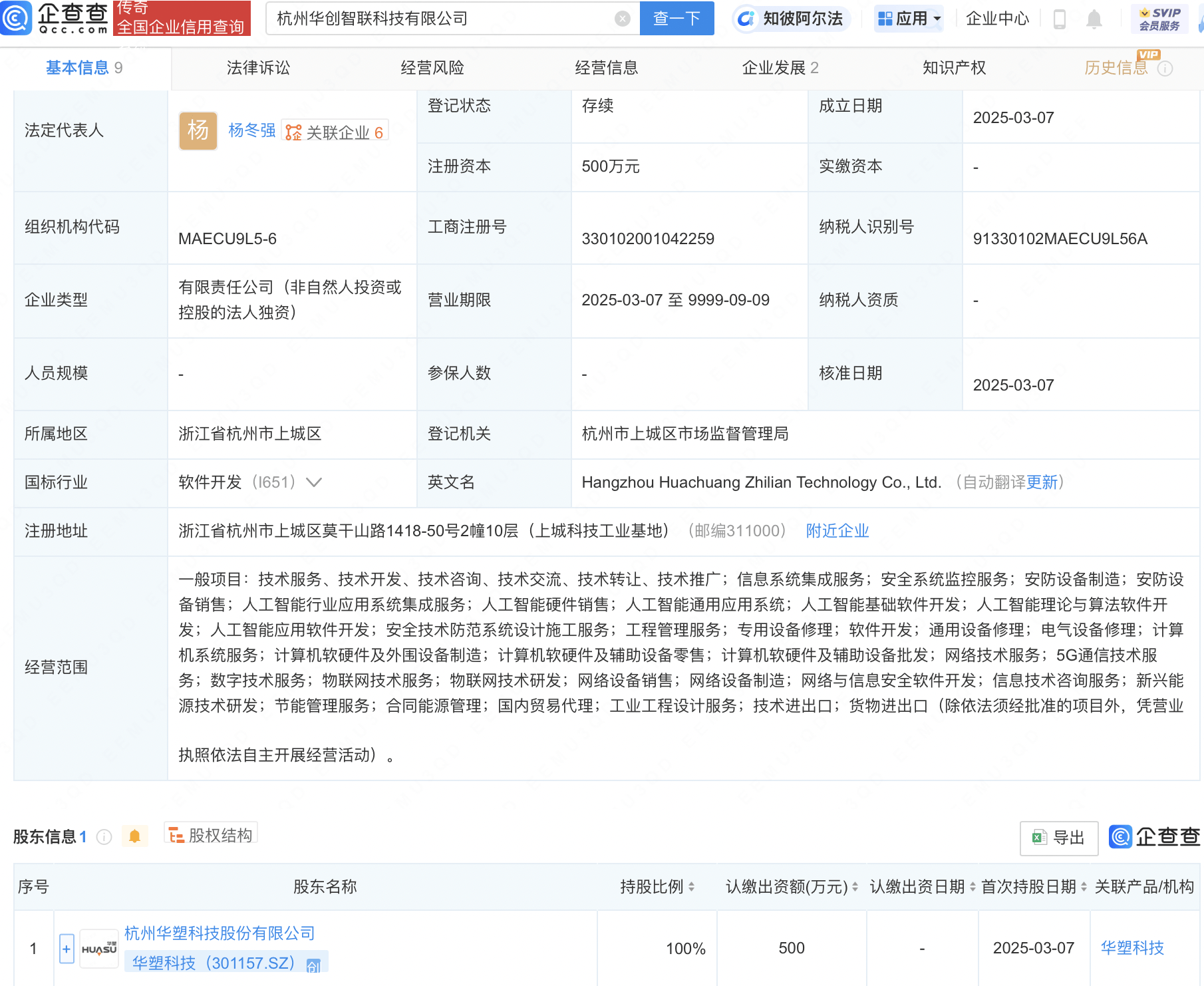 华塑科技新设智联科技公司，含多项AI业务