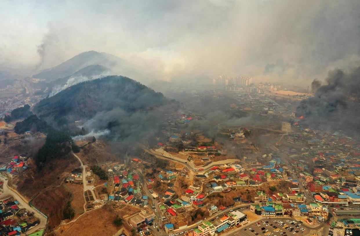 韩国山火肆虐蔓延，4消防员殉职700人避险，代总统发声！