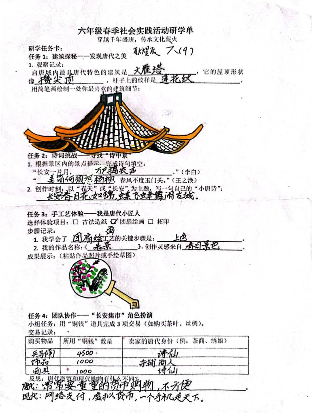 蕊春娃带着满满的收获返程,手中的研学单,是此行最美的纪念