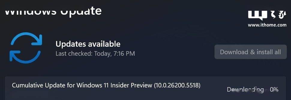 微软发布 Win11 Dev 26200.5518 预览版：缩放任务栏图标